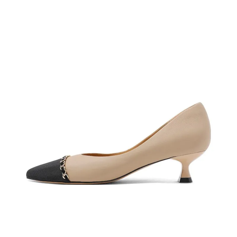 CAMEIDO Slim Heel High Heels 4.0cm Women's Apricot-0
