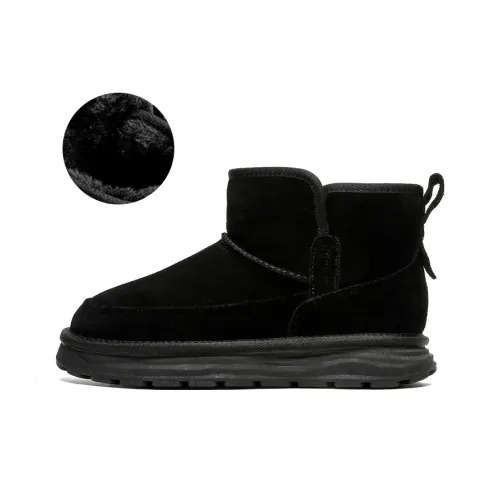Little Red Man Warm Cushioning Slip Resistant Short Snow Boots Men's Black