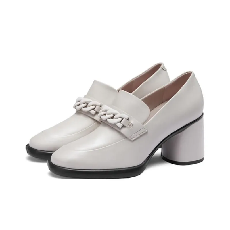 Ecco Block Heel High Heels 6.5cm Women's Lime Gray-2