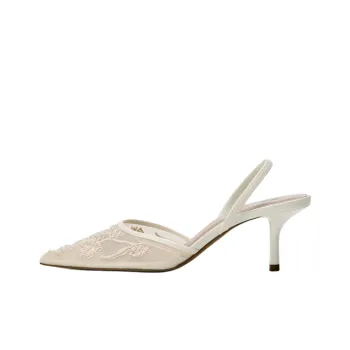 ZARA Slim Heel High Heels 6cm Women's White