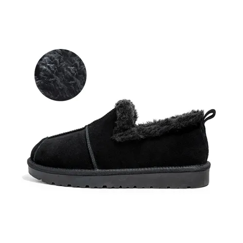 Little Red Man Warm Slip Resistant Ankle Length Snow Boots Men's Black