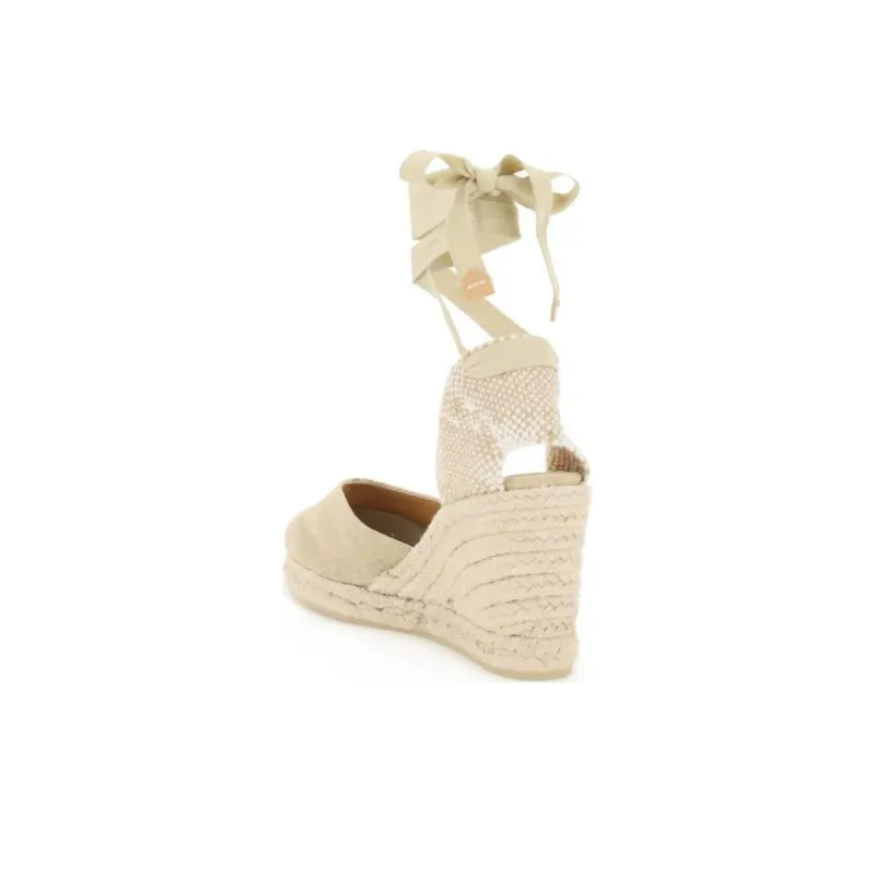 Castañer Wedge Heel High Heels 8cm Women's Beige-3