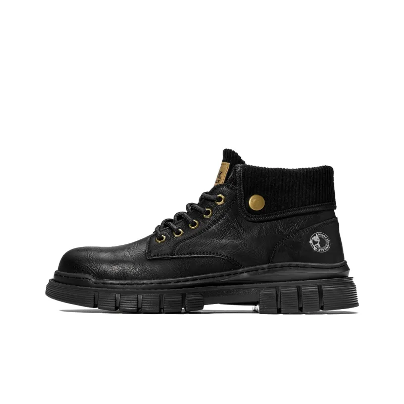 FAIRWHALE Martin Boots Men Black/Brown-6