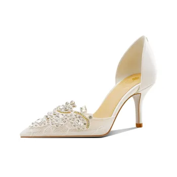 ROSE CASTLE Slim Heel High Heels 7cm Women's White