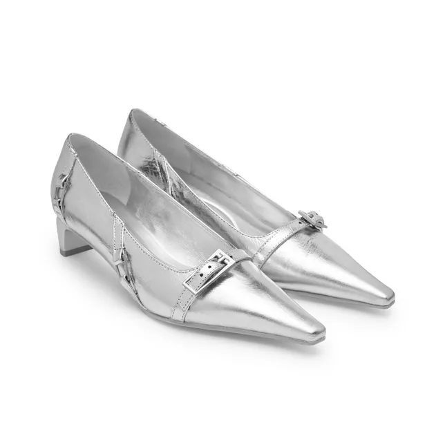 Lost In Echo Fashion Pointed Toe Low Vamp High Heels Unlined Shoes Leather Shoes-2