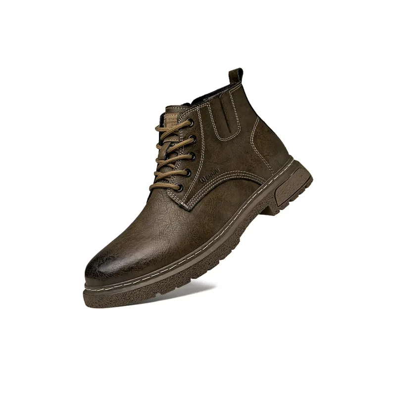 Wen Nai Ankle Boots Men Black/Khaki-16