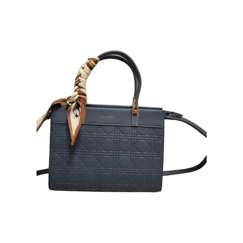YEARCON PU Tote Bag, Shopping Bag, Shoulder Bag, Crossbody Bag, Handbag Tubas Women's Blue-3