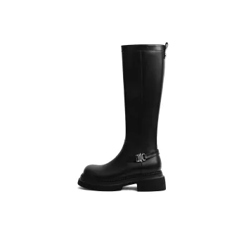 Uncle's House Knee-high Boots 4.5cm Women's Black