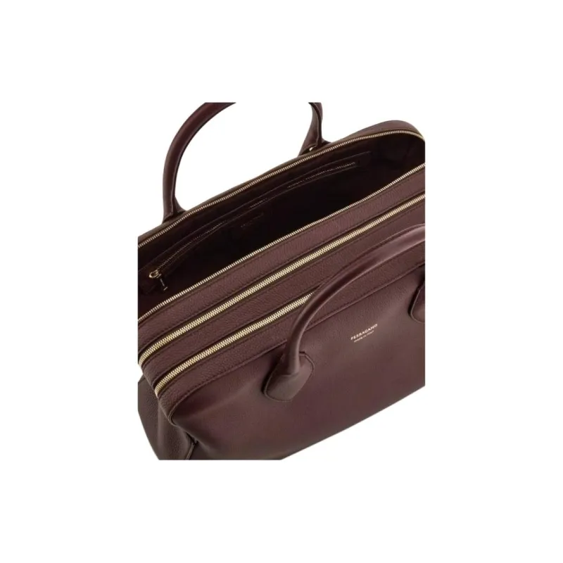 FERRAGAMO Calfskin Shoulder Bag Crossbody Bag Handbag Medium Size Women's Burgundy-4