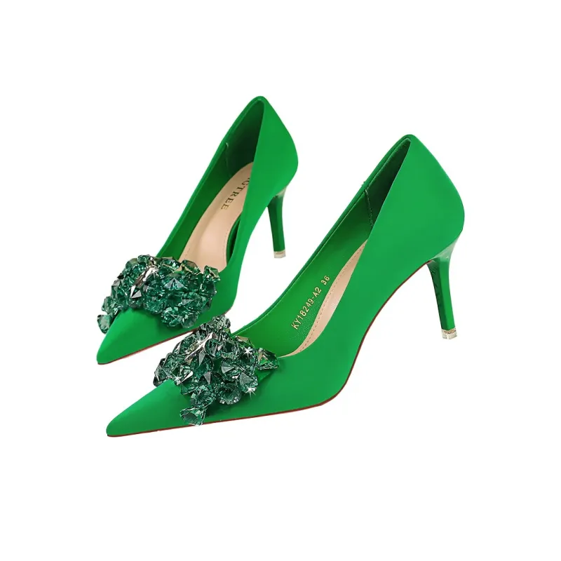 QITUMAUL Slim Heel High Heels Women's-17