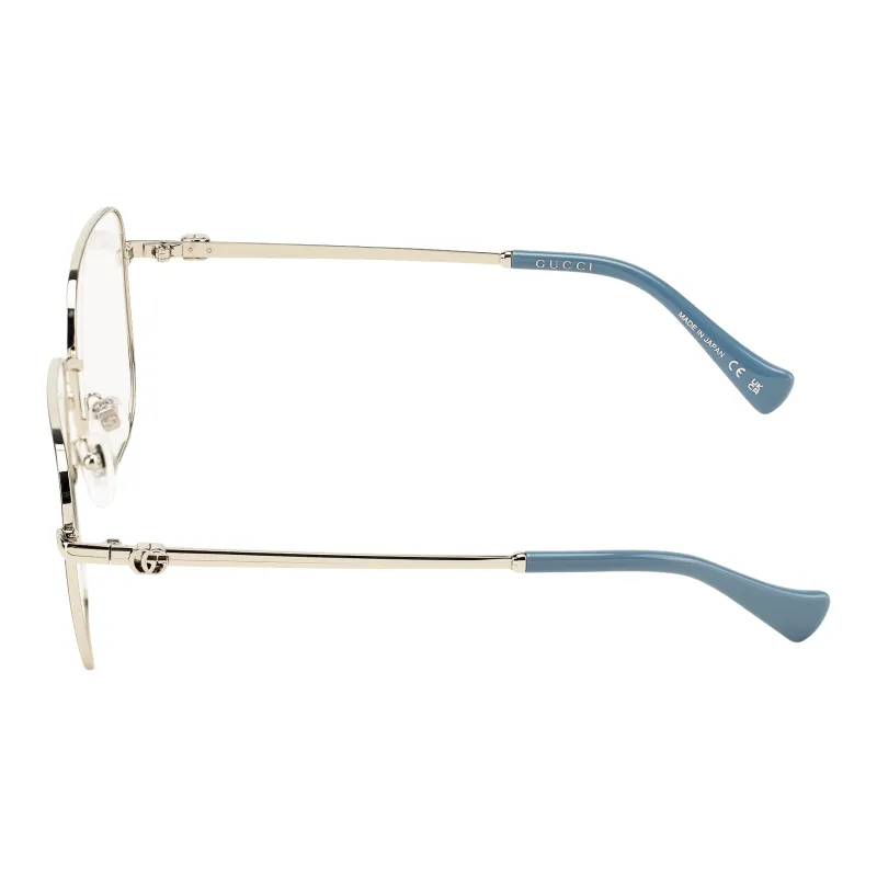 GUCCI Metal Square Optical Glasses Unisex Silver Gray-2