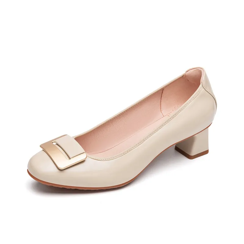 QUICHESHOES Chunky Heel High Heels 4cm Women's-4