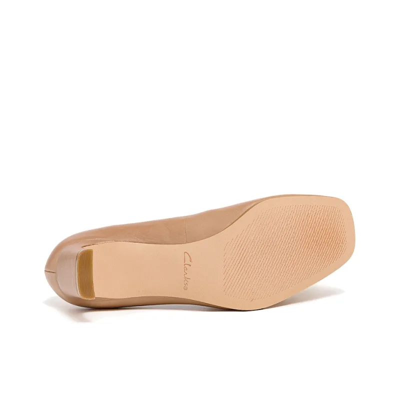 Clarks Chunky Heel High Heels 6.5cm Women's Light Pink-4