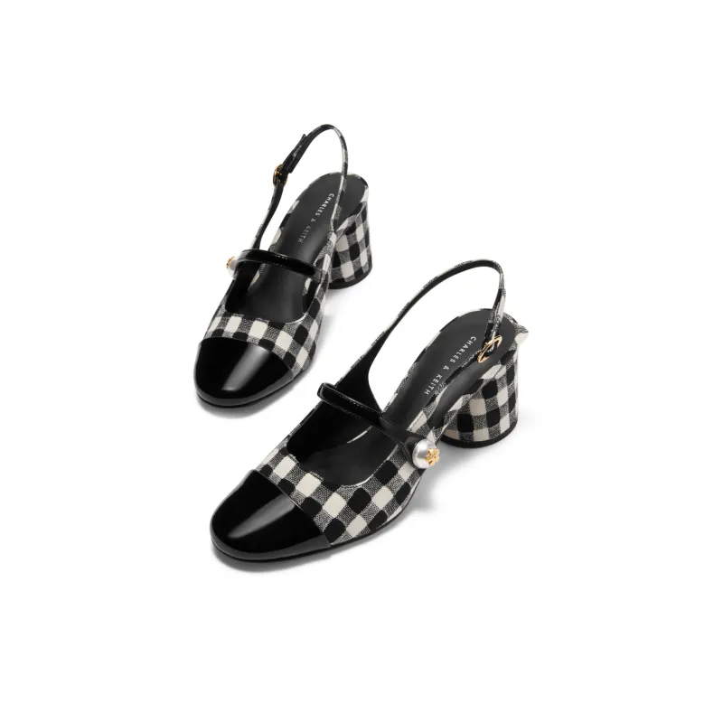 CHARLES&KEITH High Heels Women's Multi Composite Color/White/Black/Black Patent Black-2