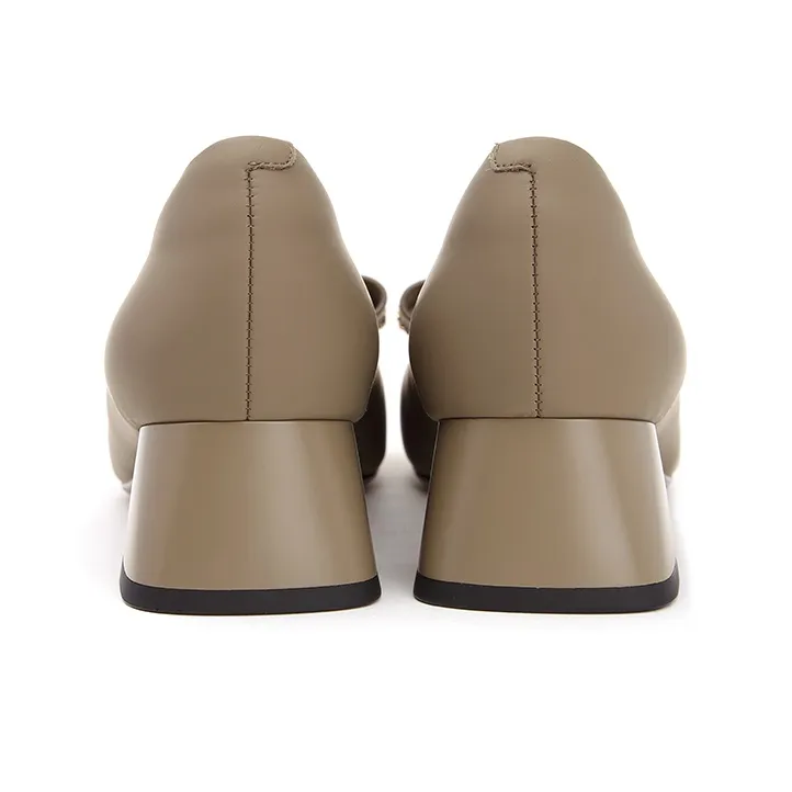 Satchi Chunky Heel High Heels 4cm Women's Khaki-4