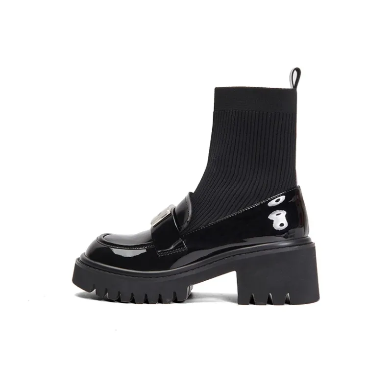 PT'SON Ankle Boots 6cm Women's Black-10