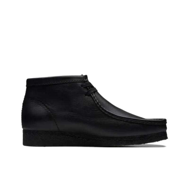 Clarks Wallabee Black Leather-1