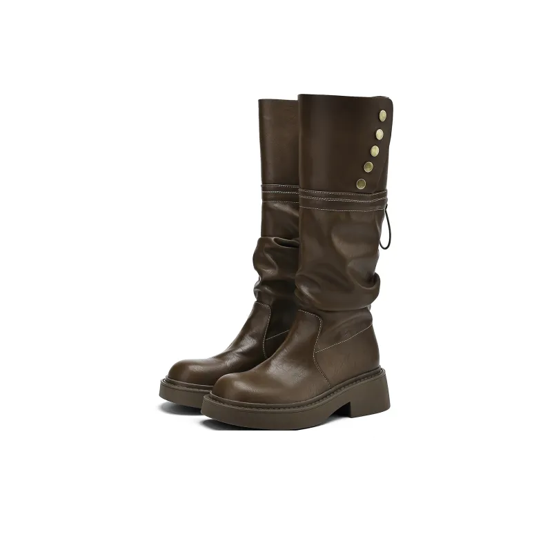 SAFIYA Knee high Boots Women's Black/Brown-7