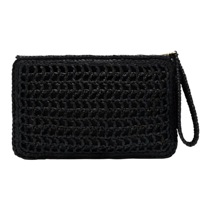 PRADA Raffia Clutch Women's Black-2