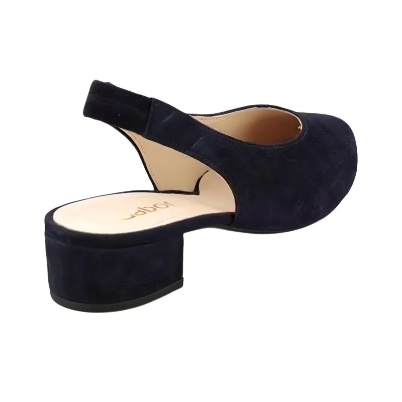 Gabor Chunky Heel High Heels 3cm Women's Marine Blue-3