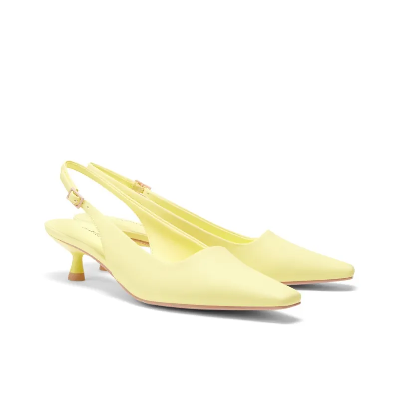 CHARLES&KEITH ITZY In The Same Series High Heels Women's Chalk White/Yellow/Black-4