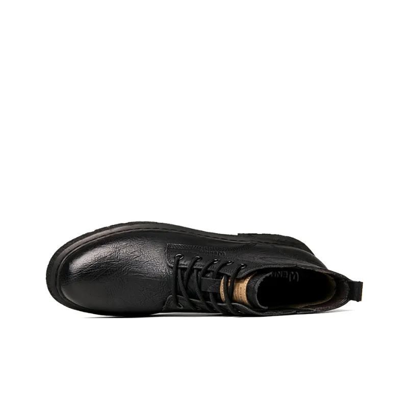 Wen Nai Ankle Boots Men Black/Khaki-4