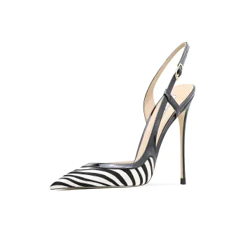 Ganxiaojie Slim Heel High Heels Women's Zebra Print