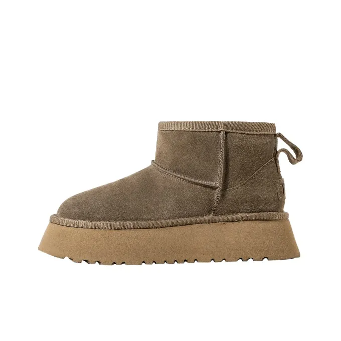 Wonderful Couple Short Snow Boots Women's Brown-1