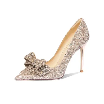 LOLY Slim Heel High Heels Women's Gold