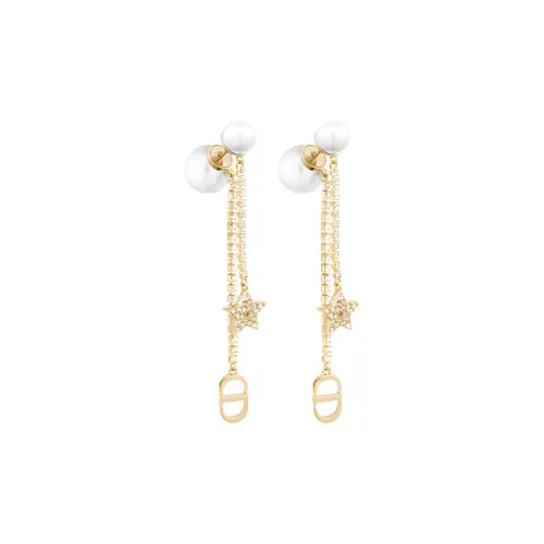 DIOR Metal, Faux Crystal, Resin Earrings Women's