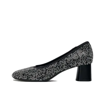 ZARA Chunky Heel High Heels 5cm Women's Silver