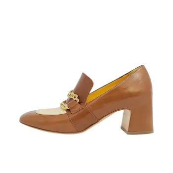 MADISON MAISON Chunky Heel High Heels Women's Tan