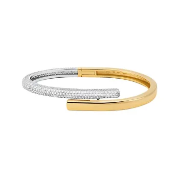 MICHAEL KORS Precious Metal Plated Pavé Sterling Silver Bangle