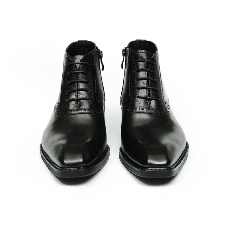 ASTON M.JAZZ Ankle Boots Men Black/Coffee-6