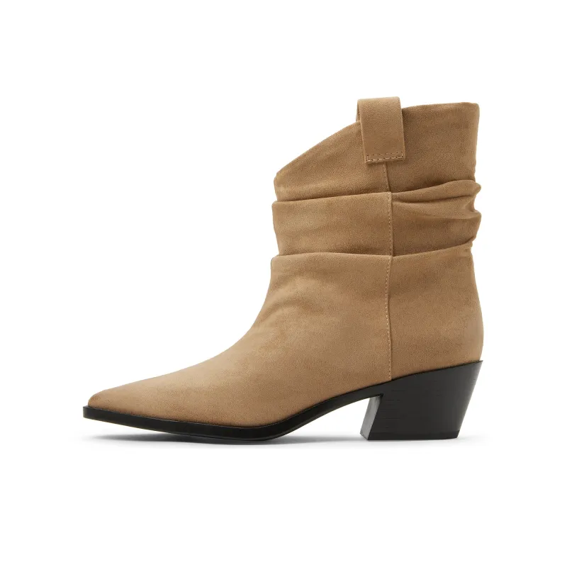 CHARLES&KEITH Small CK Ankle Boots 5.1cm Women's Tan Tea Brown/Black Black-0