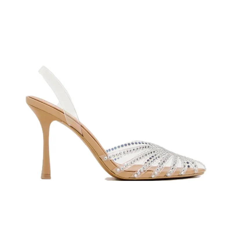 ZARA Slim Heel High Heels Women's Beige-1
