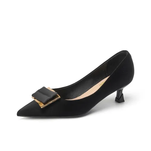Qiandongmeili Slim Heel High Heels 6cm Women's Black