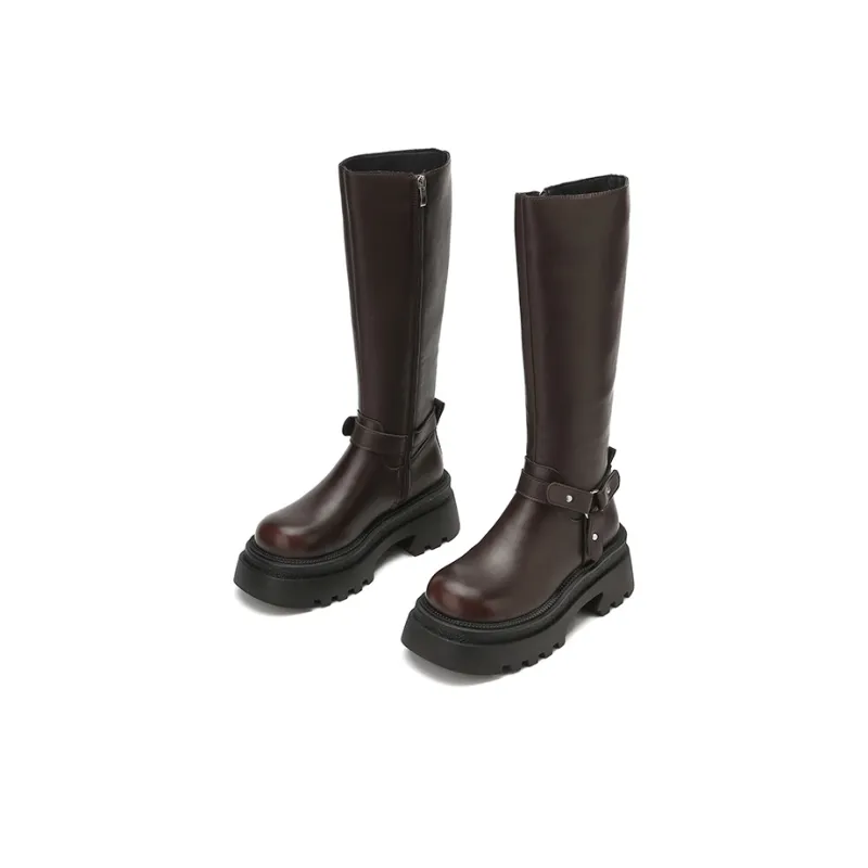 Jin Baichuan Knee high Boots 5cm Women's-11
