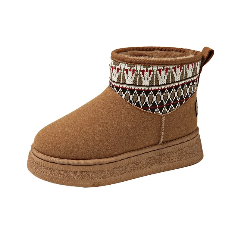 Little Red Man Slip Resistant Warm Short Snow Boots Women's-10
