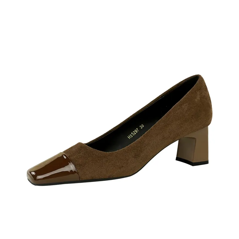 Bamiti As If Treading On Level Ground Chunky Heel High Heels 5CM Women's-9
