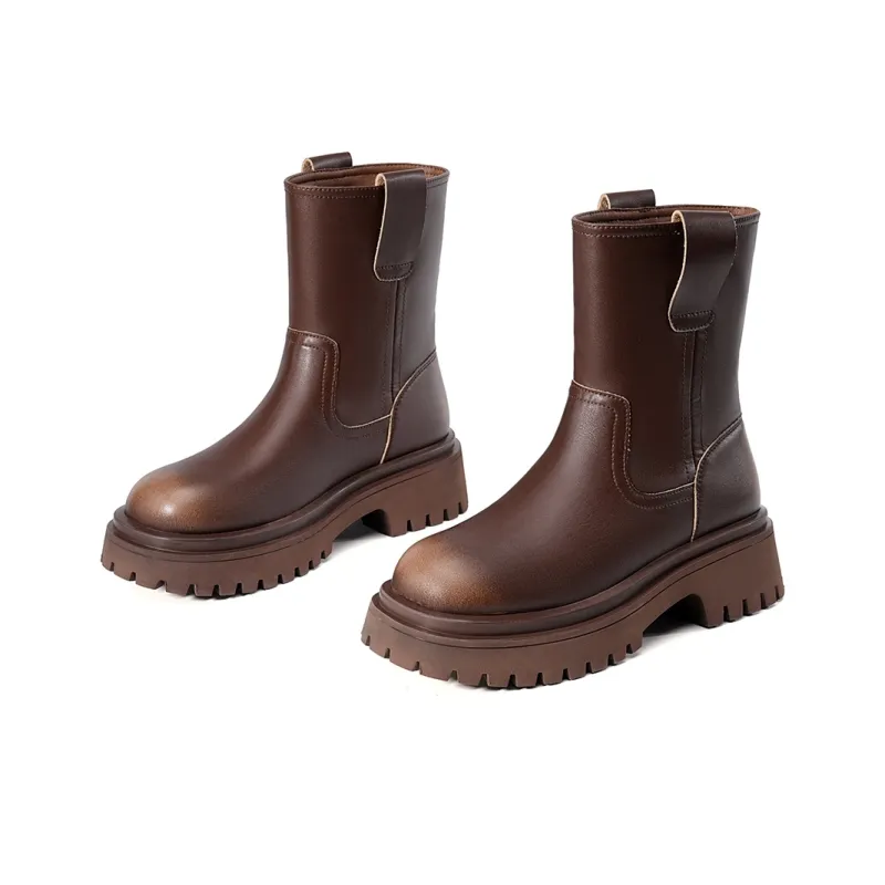 EBLAN Ankle Boots Women's Brown-2