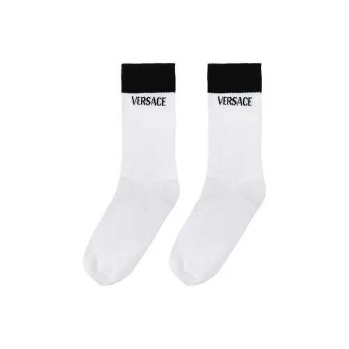 VERSACE FW24 Mid Calf Socks Women's 1 Pack White