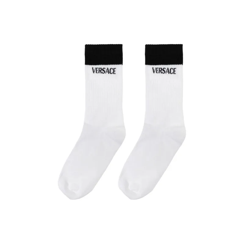 VERSACE FW24 Mid Calf Socks Women's 1 Pack White-0