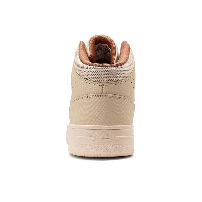 PEAK Classic Heritage Coverage Wear Resistant Support High Top Skateboard Shoes Men's Beige-3