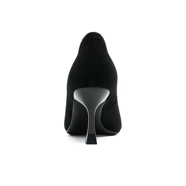 ELLE Slim Heel Shoes 6.5cm Women's Black-3