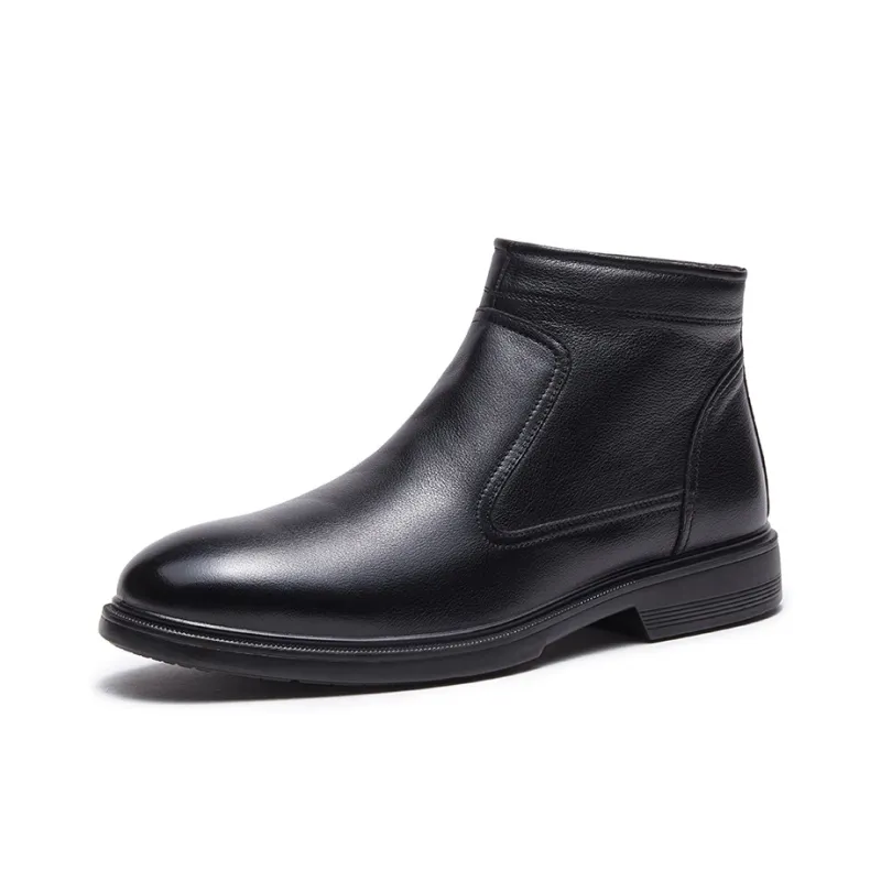 AOKANG High Top Casual Ankle Boots Men's Black-1