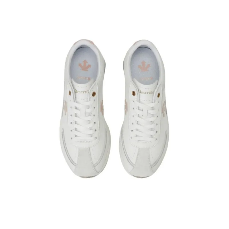 DESCENTE Cron Racer Anti Slip Wear Resistant Low Top Casual Running Shoes Unisex White-2