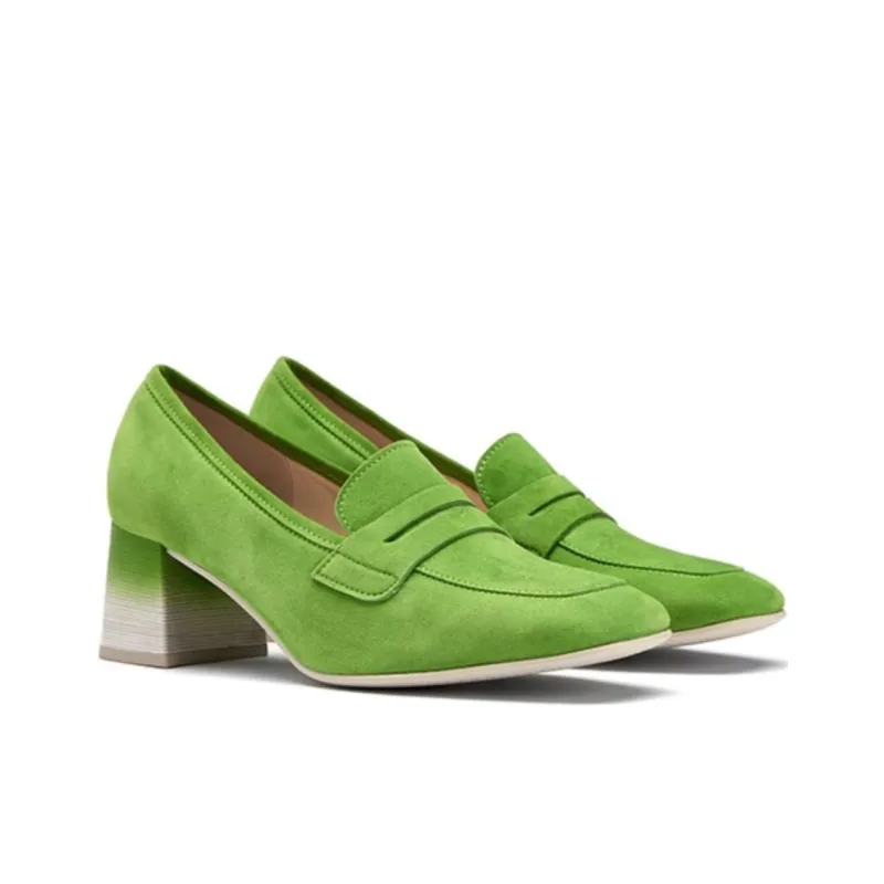 Gabor Chunky Heel High Heels 5.5cm Women's Green-3