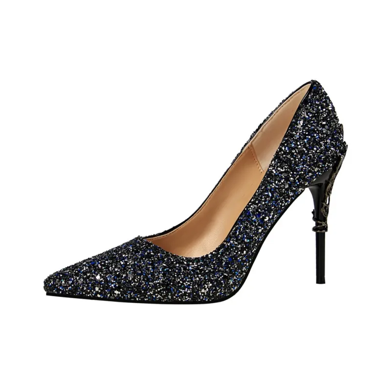 QITUMAUL Slim Heel High Heels 9.5cm Women's-10