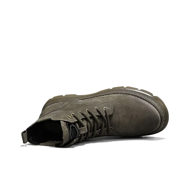 LINGPAO Martin Boots Men Khaki/Brown-7